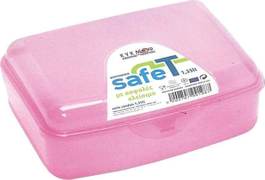Next Plastic Pink Lunch Box with Compartments 1.35L 30508-12EP-2