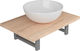 vidaXL Waschtisch mit Waschbecken L60xB40xH16.3cm Eiche