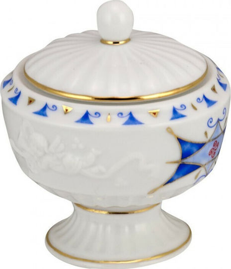 WM Collection Διακοσμητικό Μπωλ Πορσελάνης με Πόδι Λευκό 9x9x8cm