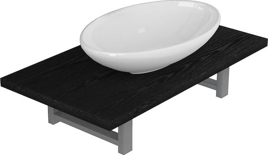 vidaXL Πάγκος με Νιπτήρα Μ60xΒ40xΥ16.3cm Μαύρος