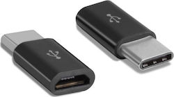 Powertech Convertor USB-C masculin în micro USB feminin Vârf mai lung (8mm) 1buc (CAB-UC043)