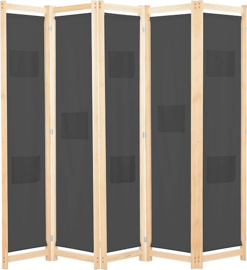 vidaXL Decorative Room Divider Wooden with 4 Panels 200x170cm