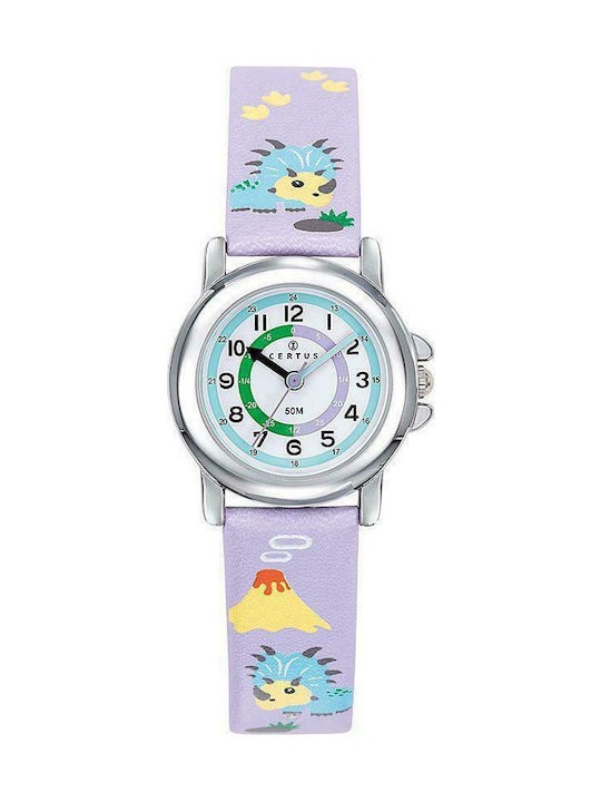 Certus Kids Analog Watch with Leather Strap Lilac