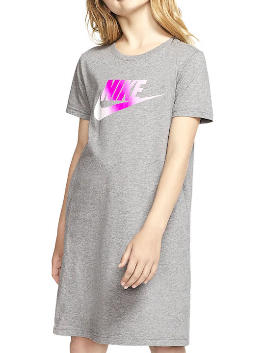 Nike Παιδικό Φόρεμα Κοντομάνικο Γκρι