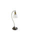 DITS Lighting Murano Glass Metal Vintage Table Lamp for Socket E27 with White Shade and Gold Base