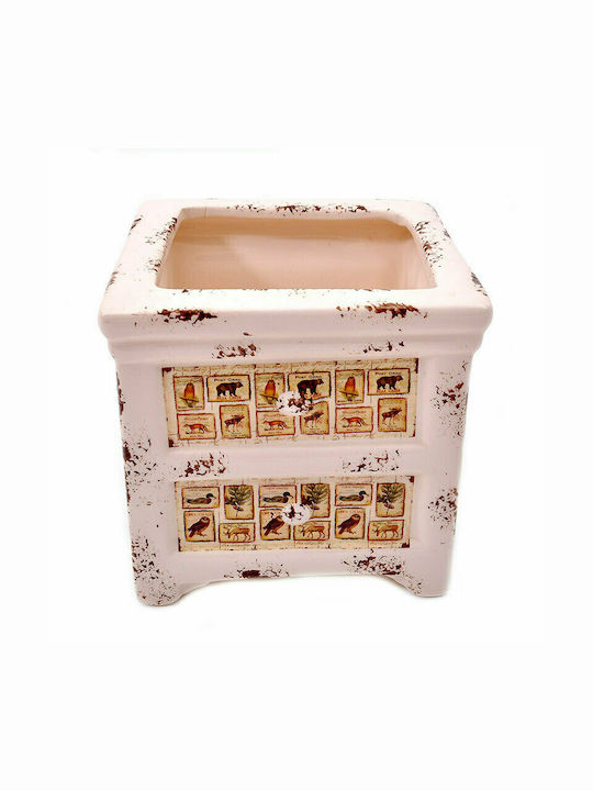 Fylliana Κασπώ Κεραμικό Μπεζ 8.5x8.5x8.5εκ.