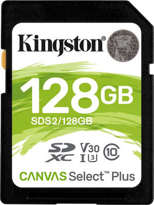 Kingston Canvas Select Plus SDXC 128GB Class 10 U3 V30 UHS-I