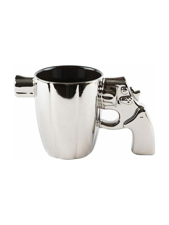 Revolver Tasse Keramik Silber 350ml 1Stück