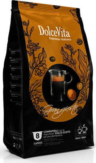 Dolce Vita Капсули Еспресо Gran Gusto Съвместими с машина Dolce Gusto 64капси