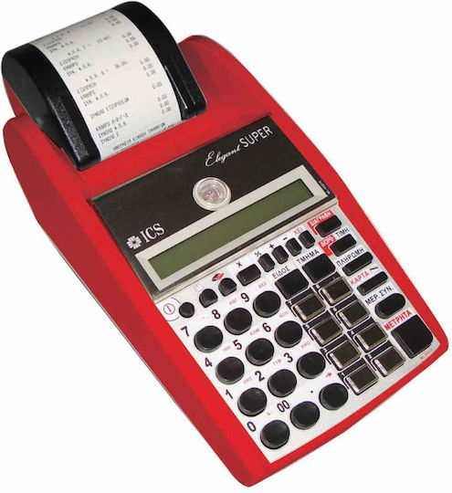 ICS Elegant Super Ταμειακή Μηχανή Red με Μπαταρία σε Κόκκινο Χρώμα