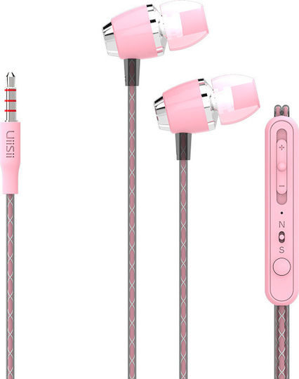 UiiSii U4 In-ear Handsfree με Βύσμα 3.5mm Ροζ