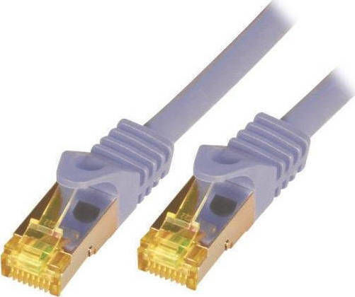 MCAB S/FTP Cat.7 (10Gbps) Καλώδιο Δικτύου Ethernet 0.25m Γκρι