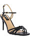 IQ Shoes Women's Sandals JB-0136 with Ankle Strap Black with Thin High Heel