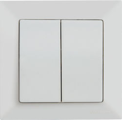 Mutlusan Candela Recessed Electrical Lighting Wall Switch with Frame Basic White