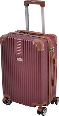 Ankor Large Travel Suitcase Hard Burgundy with 4 Wheels Height 70cm.