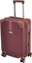 Ankor Medium Travel Suitcase Hard Burgundy with 4 Wheels Height 60cm