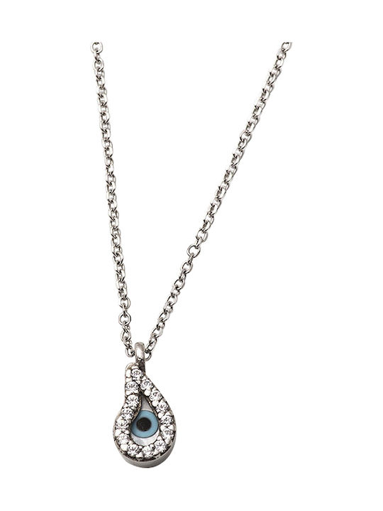 14K White gold necklace, with peephole.