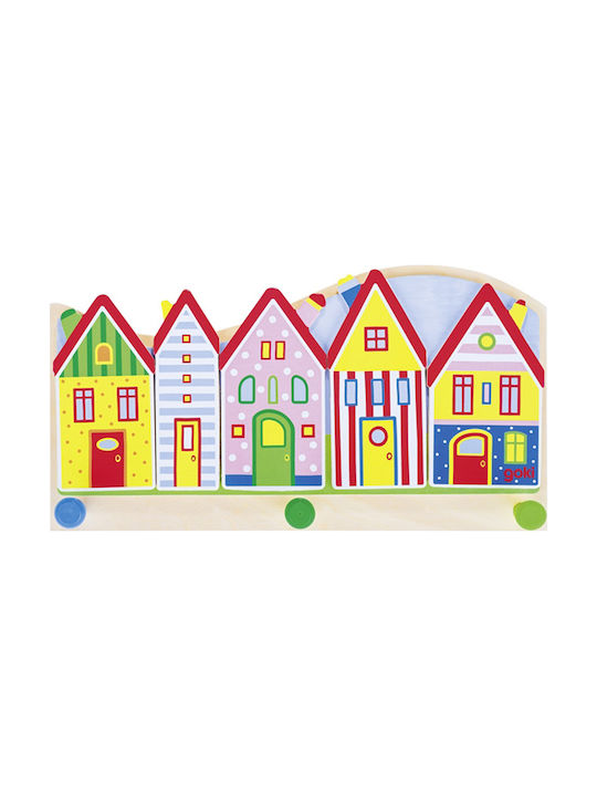 Goki Πόλη Kids Wall Hook Multirack Ξύλινη Πολύχρωμο 29x15.6cm 1pcs