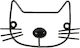 Minene Metallic Kids Wall Mounted Hanger with One Hook Cat Black 13x7cm