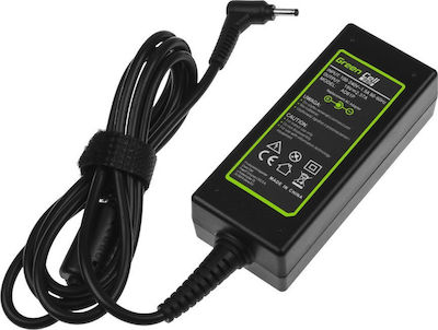 Green Cell Laptop Charger 45W 19V 2.37A for Asus with Detachable Power Cord