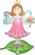 Roline Wooden Kids Wall Mounted Hanger with One Hook Fairy Polychrome 15x22.5cm