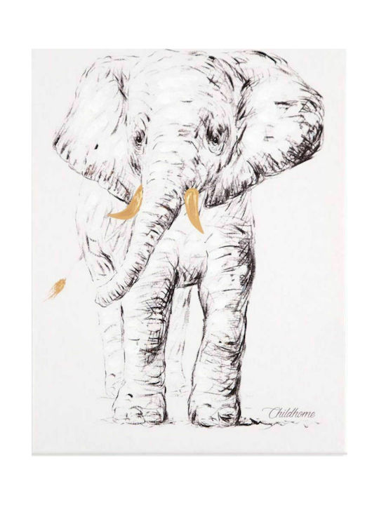 Childhome Παιδικός Πίνακας Elephant Gold σε Καμβά 30x40εκ.
