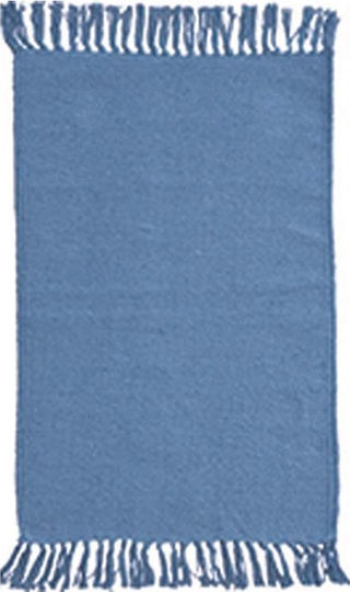 Klonaras Torino Handmade Rug Rectangular Cotton with Fringes Light Blue