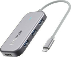 BlitzWolf BW-TH5 USB-C Stație de andocare cu HDMI 4K PD Argint