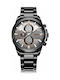 Curren Watch Chronograph Battery with Metal Bracelet Silver/Black