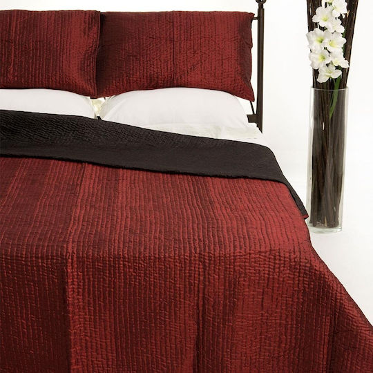 Silk Fashion 6330 Set Coverlet Single Cotton Satin Burgundy 160x220cm 2pcs