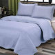 Silk Fashion Dot Set Coverlet Queen Size Cotton Grey 220x240cm 3pcs