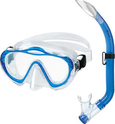 Mares Μάσκα Θαλάσσης Σιλικόνης με Αναπνευστήρα Sharky Junior Set Clear/Blue