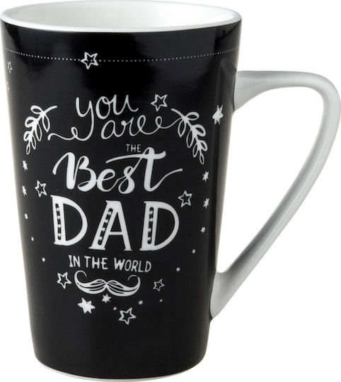 Dutch Rose Best Dad XL Mug from Porcelain in Various Designs Black 430ml (Various Designs)