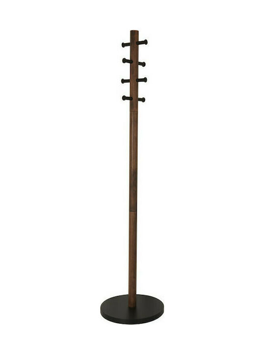 Umbra Wooden Coat Rack Black/ Walnut Pillar 39.7x39.7x167.6cm