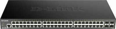 D-Link DGS-1250-52X Gestionat L2 PoE+ Switch cu 48 Porturi Gigabit (1Gbps) Ethernet și 4 Porturi SFP