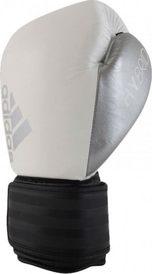 adidas Hybrid Γάντια Πυγμαχίας από Συνθετικό Δέρμα για Αγώνα Λευκά
