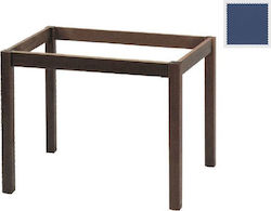 Woodwell Table Stand made of Wood in Blue Color 115x75x73cm