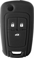 Silicone Car Key Cover Case Type-2 with 3 Buttons for Opel Black NG-