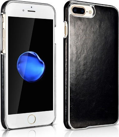 Xoomz Vintage Electroplating Back Cover Δερμάτινο Μαύρο (iPhone 8 Plus / 7 Plus)
