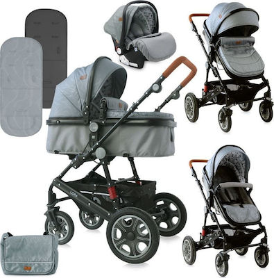 Lorelli Lora 3 in 1 Adjustable 3 in 1 Baby Stroller Suitable for Newborn Gray 15.10kg