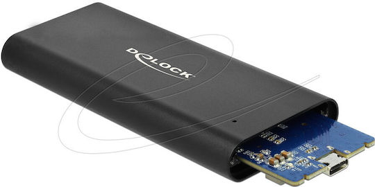 DeLock Твърд диск кутия M.2 PCI Express NVMe с връзка USB 3.1 в Черен цвят