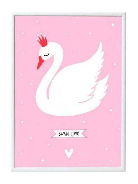 A Little Lovely Company Παιδική Αφίσα Swan 70x50εκ.