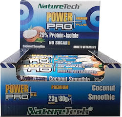 NatureTech Power Pro Plus Multi Vitamins Riegel mit 29% Protein & Geschmack Kokosnuss-Smoothie 12x80gr