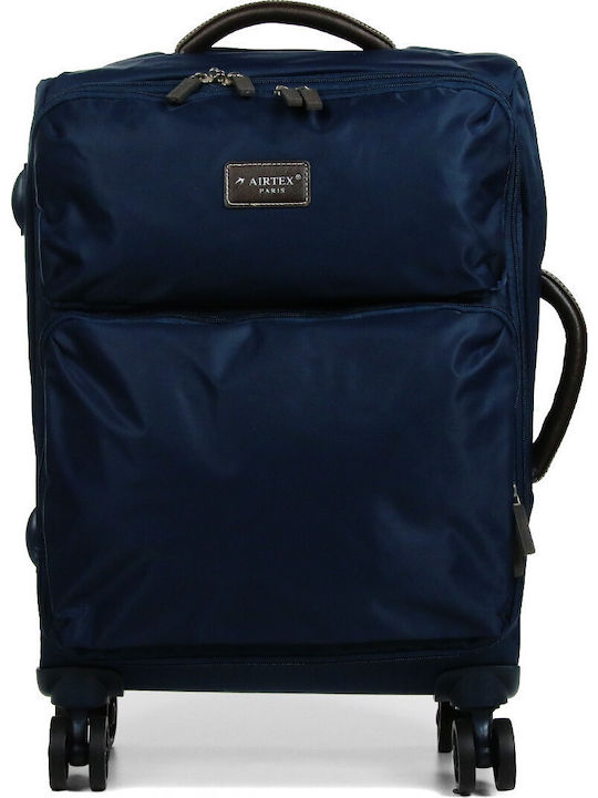 Airtex Paris Μεσαία Βαλίτσα Ταξιδίου Υφασμάτινη Navy Μπλε με 4 Ρόδες Ύψους 67εκ.