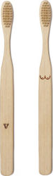 Kikkerland Manual Toothbrush Beige 2pcs