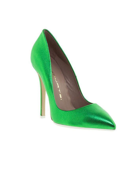 Mourtzi Pointed Toe Stiletto Green High Heels 12/1203A00