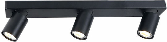 Aca Elitis Τριπλό Σποτ με Ντουί GU10 σε Μαύρο Χρώμα Aca Elitis Τριπλό Σποτ με Ντουί GU10 σε Μαύρο Χρώμα