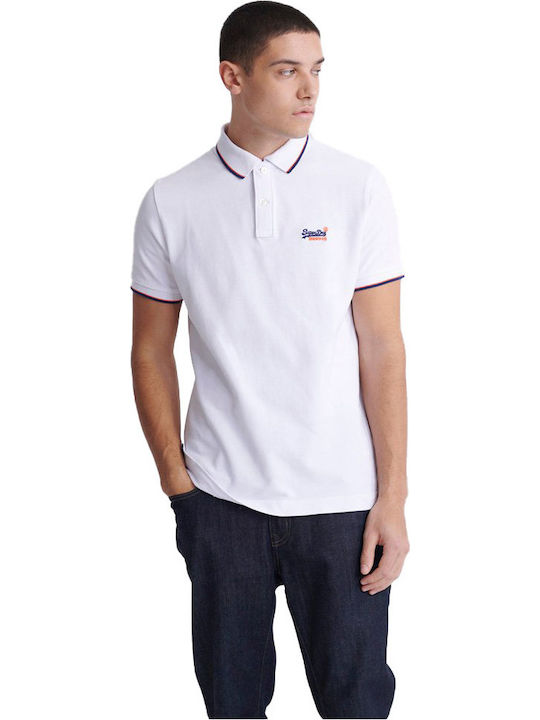 Superdry Poolside Herren Shirt Kurzarm Polo Weiß