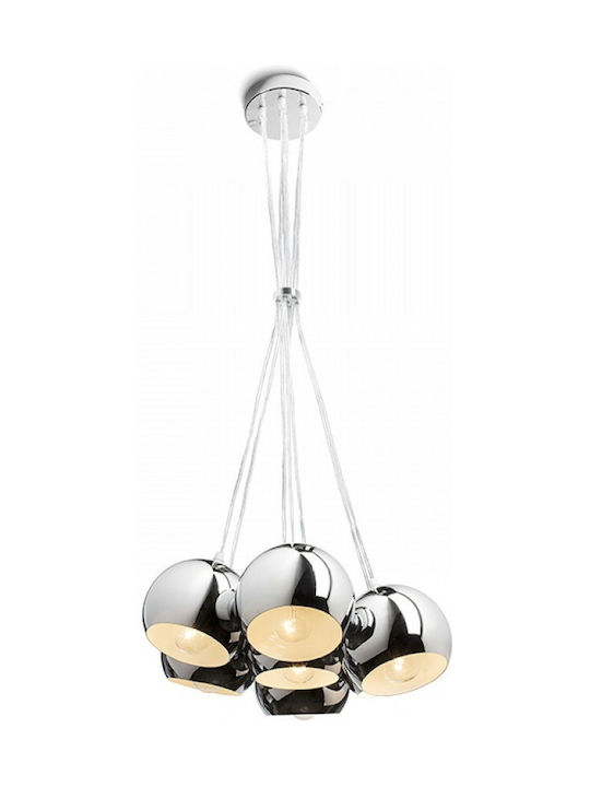 Rendl Light Studio Astromet Suspendat Candelabru pentru 7 Becuri E27 Argint