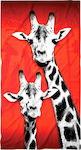 John Frank Giraffe Πετσέτα Θαλάσσης Κόκκινη 150x80εκ.